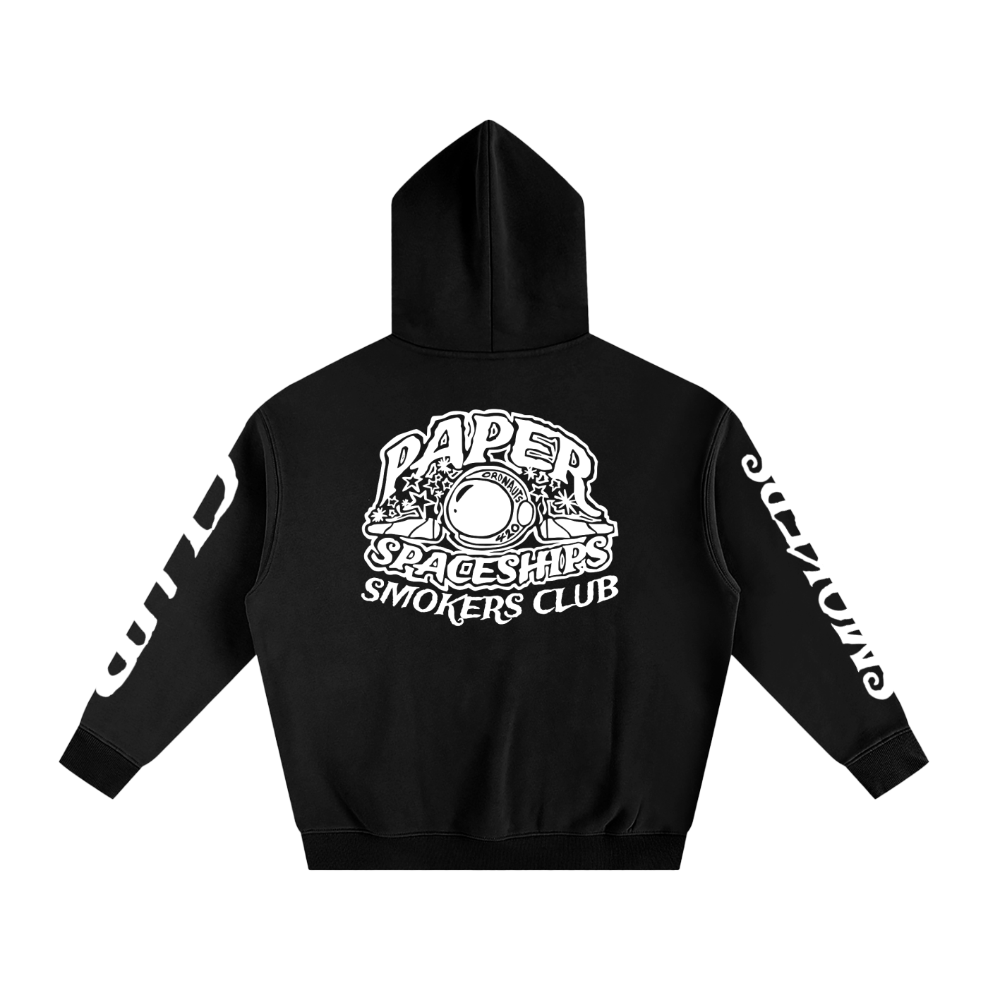 FLYWLKR "PAPER SPACESHIPS SMOKERS CLUB " Oversize Fleeced Hoodie