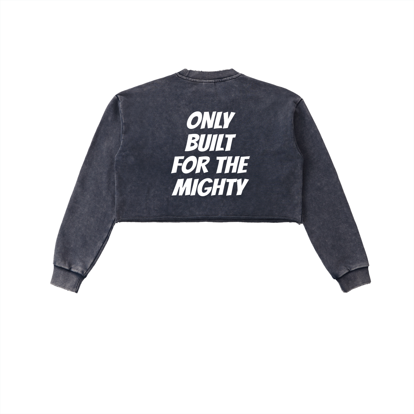 FLYWLKR "BREDY LANE SOCIAL CLUB" Snow Washed Raw Edge Cropped Sweatshirt