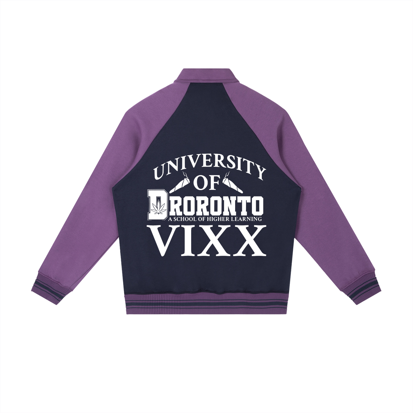 FLYWLKR "THE HIGH CLASS" Contrast Raglan Sleeve Baseball Jacket