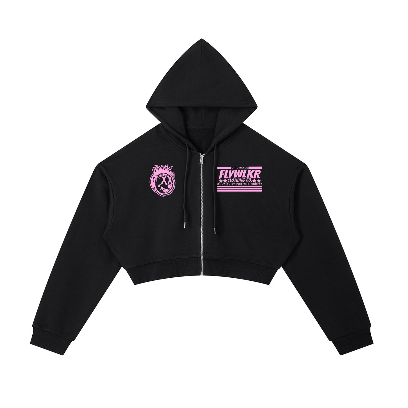 FLYWLKR "ORIGINALS" Essential Cropped Zip-Up Hoodie