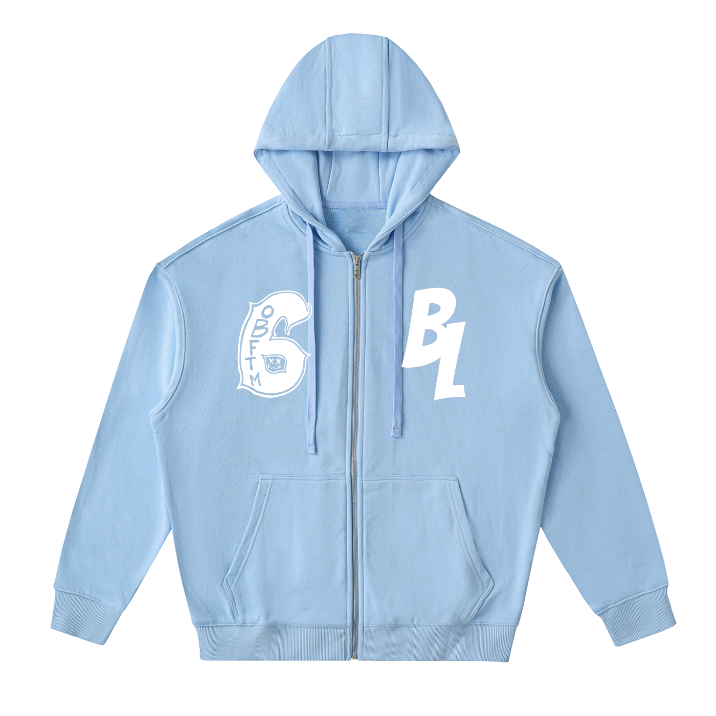 FLYWLKR "BREDY LANE SOCIAL CLUB" Drop-Shoulder Zip Up Hoodie
