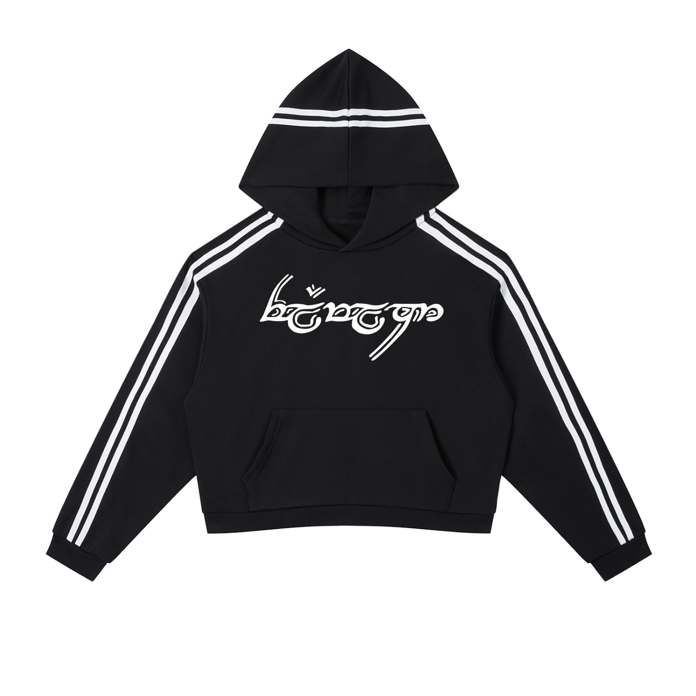 FLYWLKR "ORIGINALS" Contrast Side Stripe Cropped Hoodie