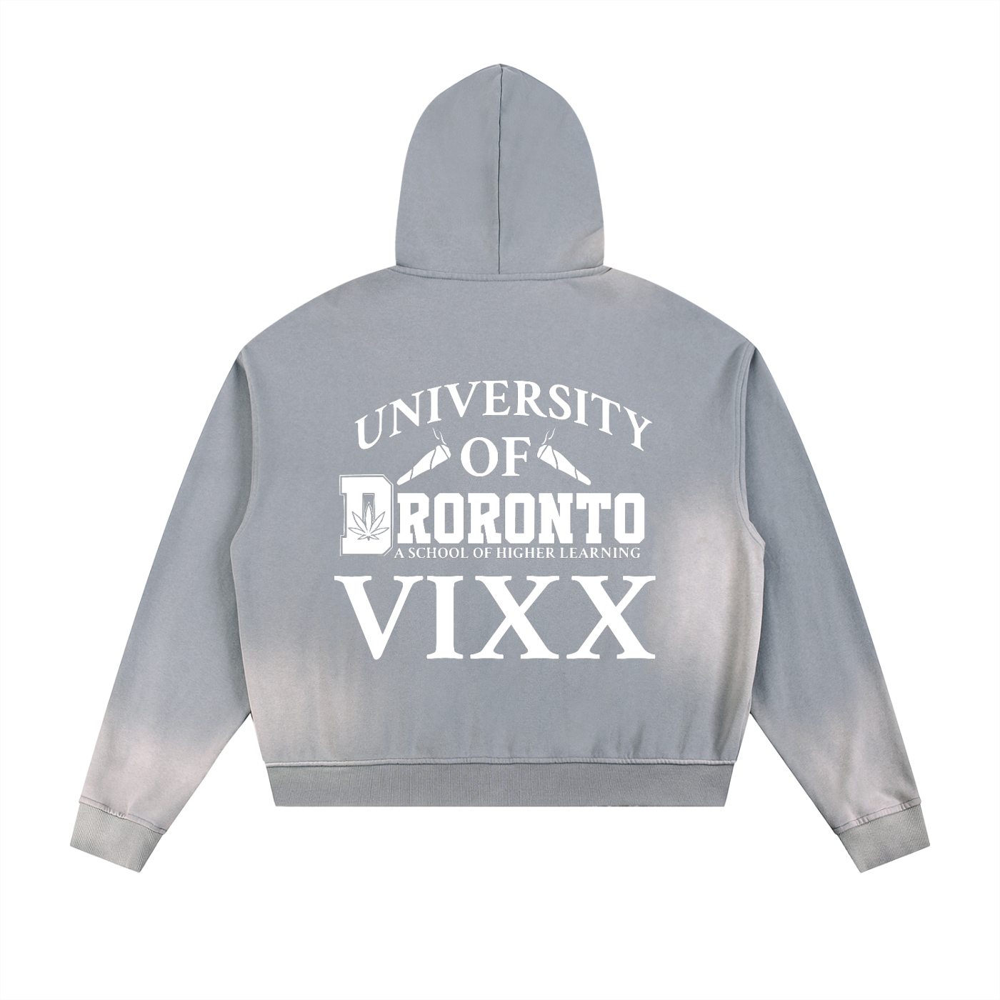 FLYWLKR "THE HIGH CLASS" Sun Fade Frayed Raw Edge Fleece Zip Hoodie
