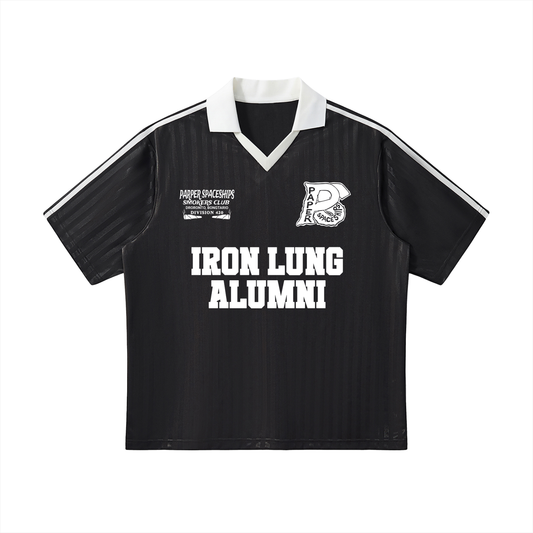 FLYWLKR "PAPER SPACESHIPS SMOKERS CLUB " Contrast Collar Striped Soccer Jersey