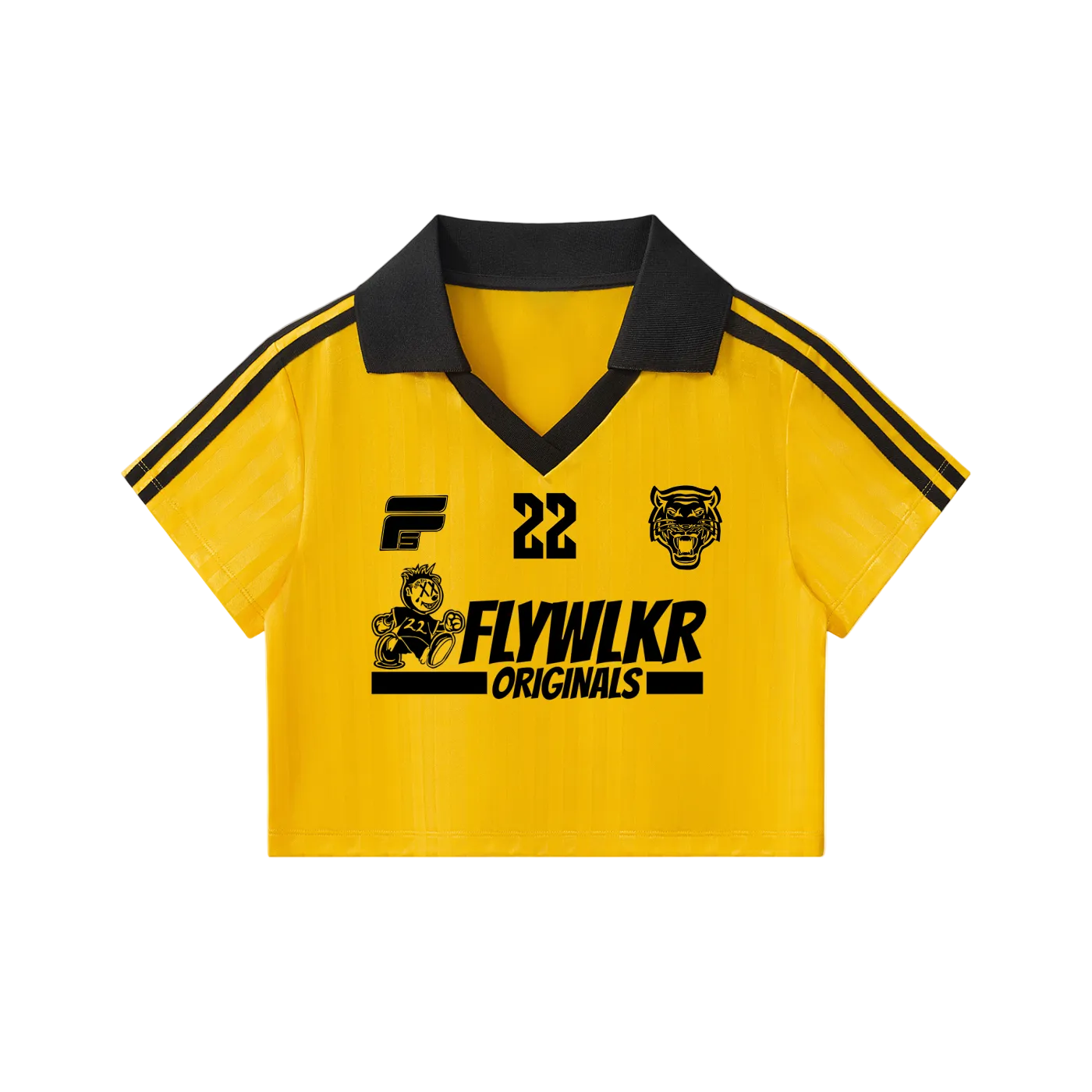 FLYWLKR X EASTSIDERS SC Contrast Collar Striped Cropped Jersey
