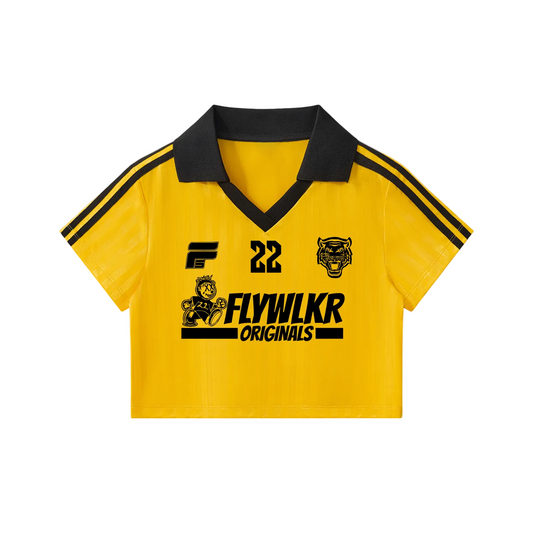 FLYWLKR X EASTSIDERS SC Contrast Collar Striped Cropped Jersey