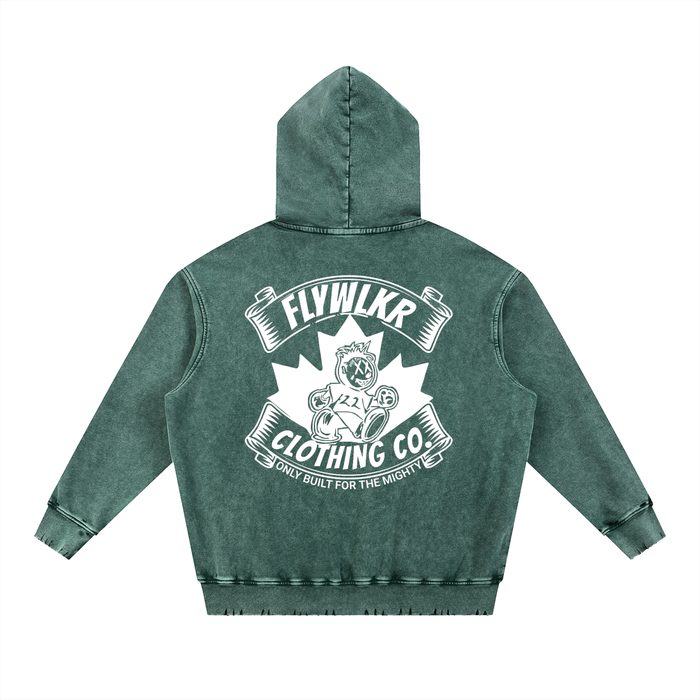 FLYWLKR "ORIGINALS" Snow Wash Hand-Frayed Heavyweight  Hoodie