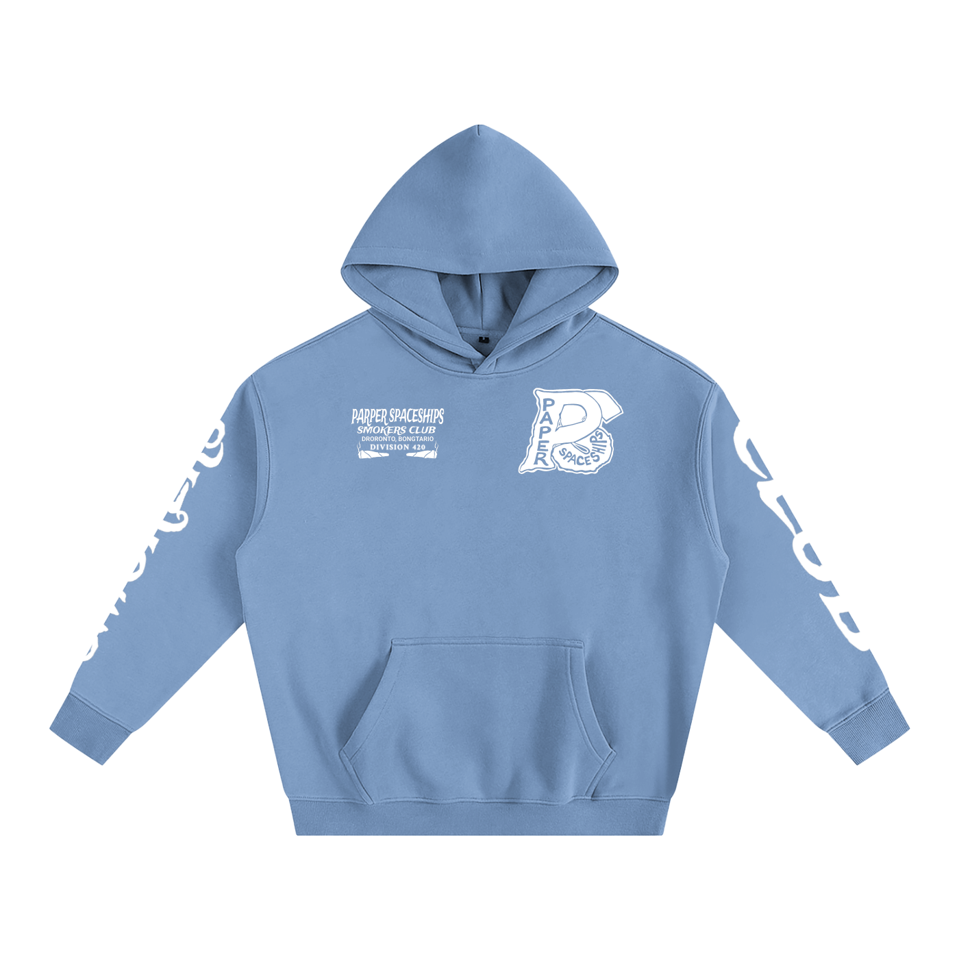 FLYWLKR "PAPER SPACESHIPS SMOKERS CLUB " Oversize Fleeced Hoodie