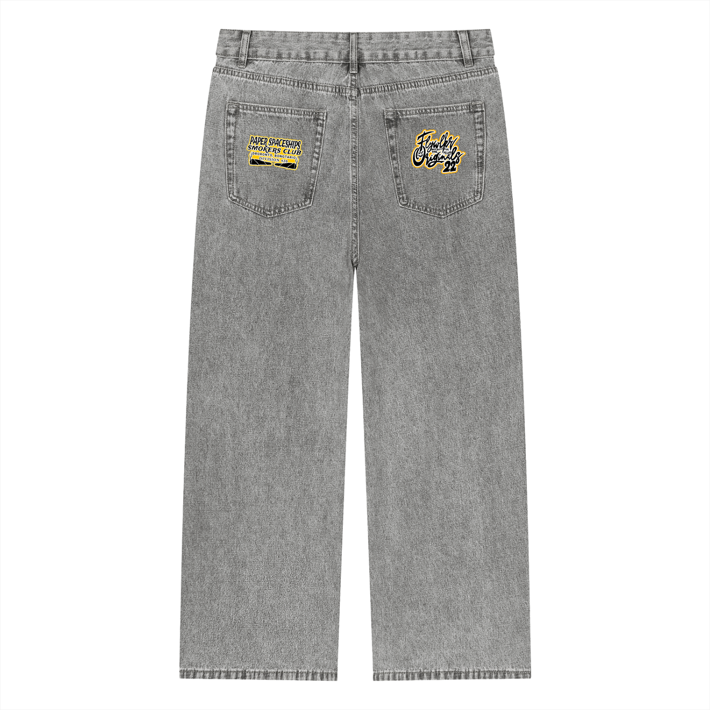 FLYWLKR "PAPER SPACESHIPS" Unisex Vintage Wash Straight Leg Jeans