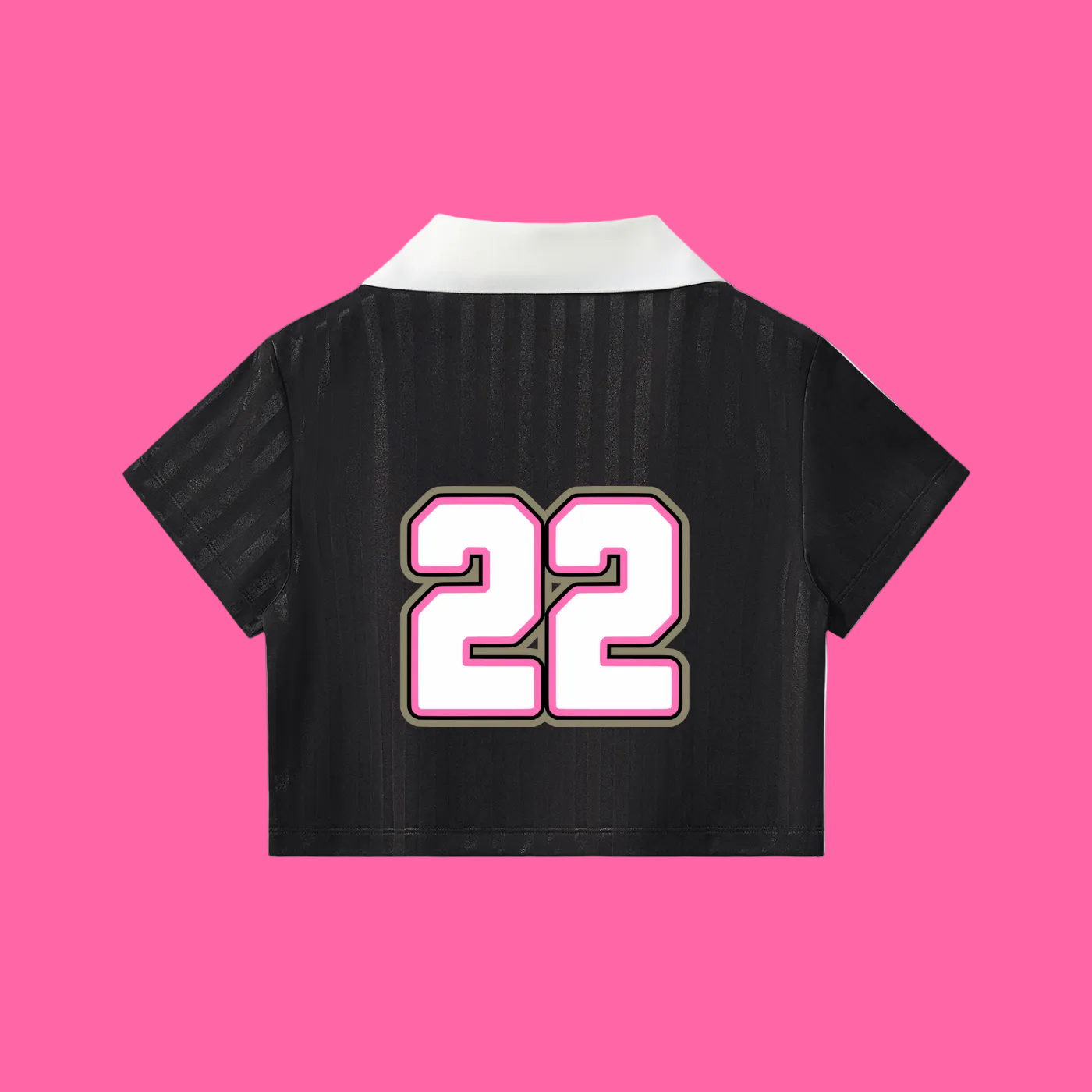 FLYWLKR X EASTSIDERS SC Contrast Collar Striped Cropped Jersey