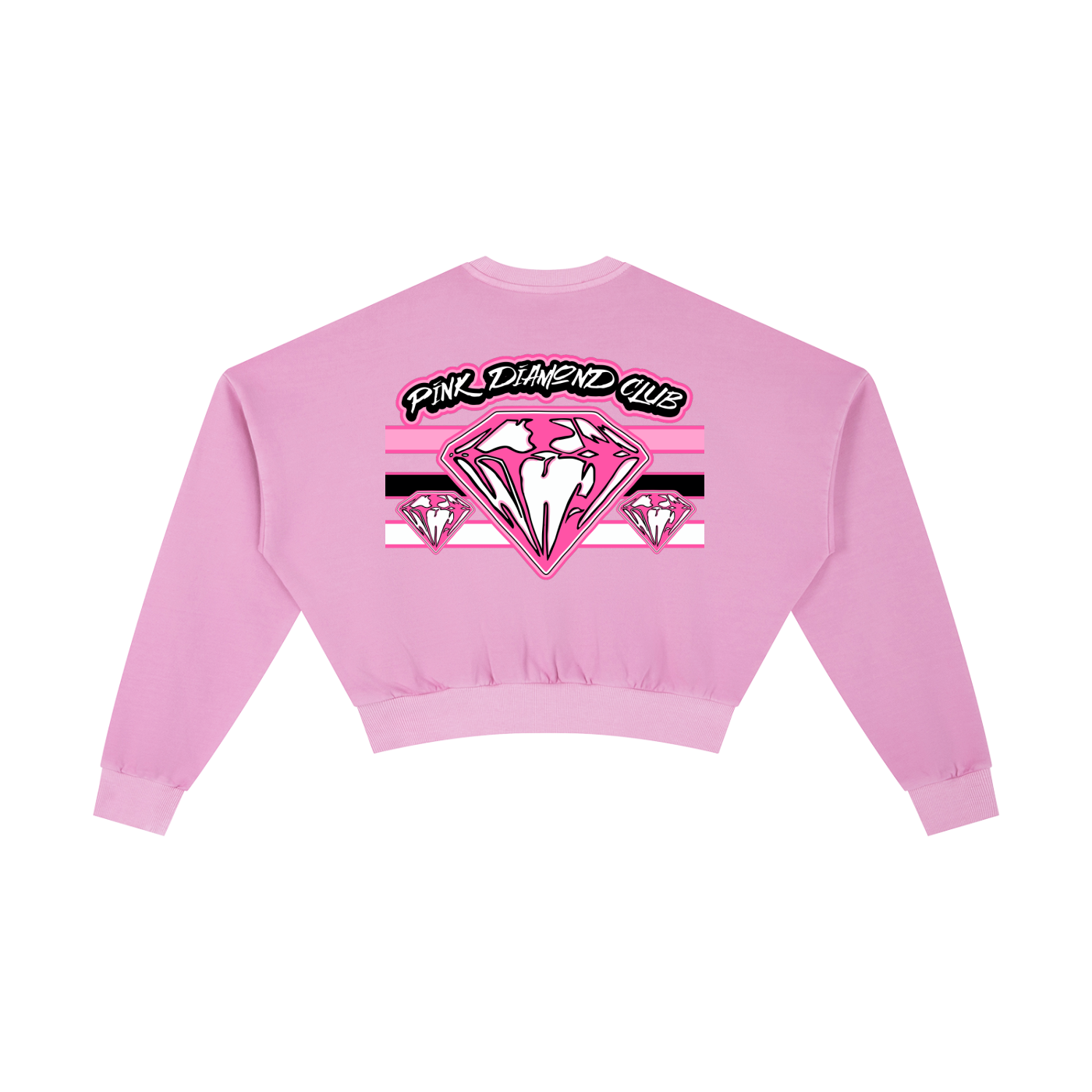 FLYWLKR ORIGINALS "PINK DIAMOND CLUB" Vintage Washed Cropped Sweatshirt