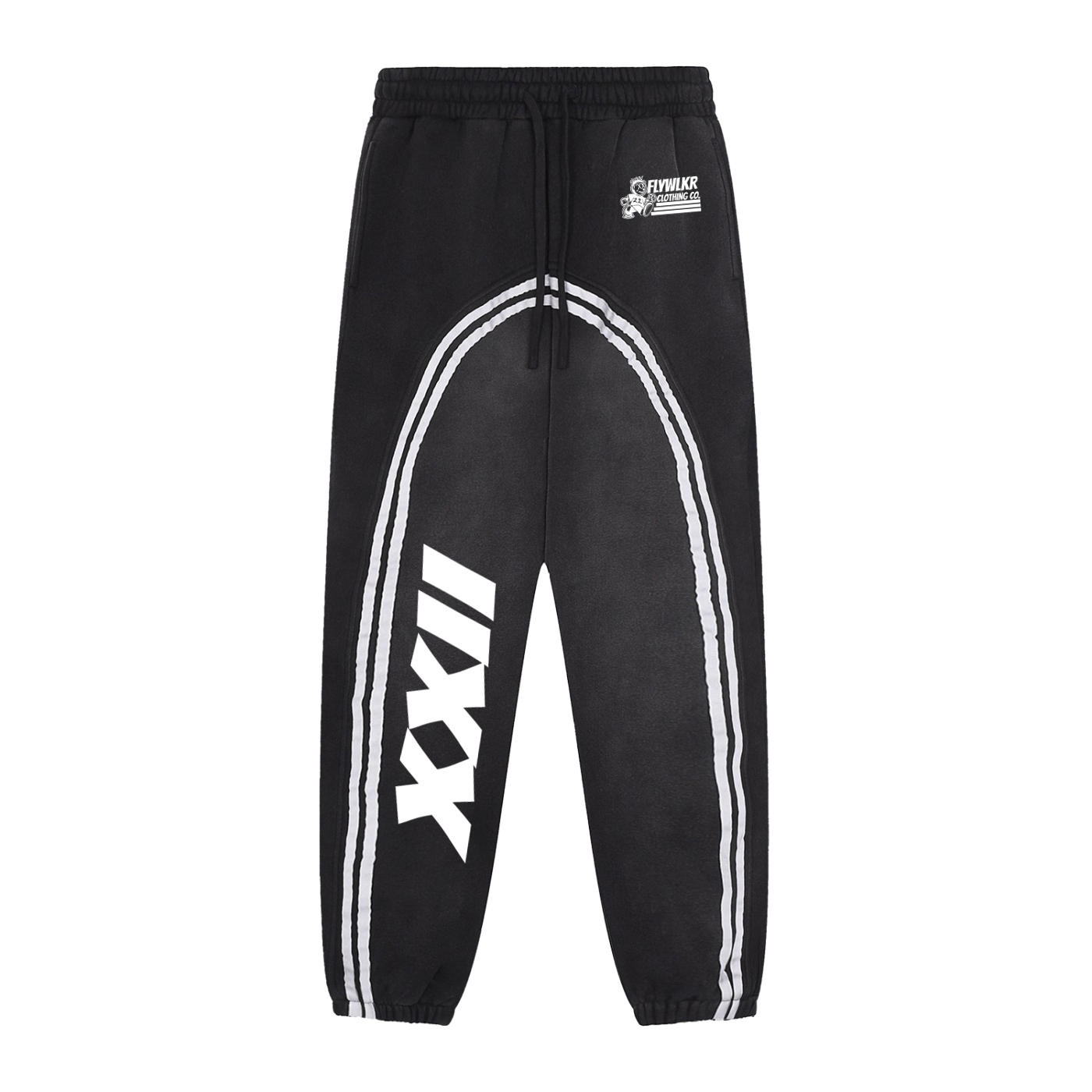 FLYWLKR "ORIGINALS" Sun Fade Contrast Tape Fleece Jogged Sweatpants