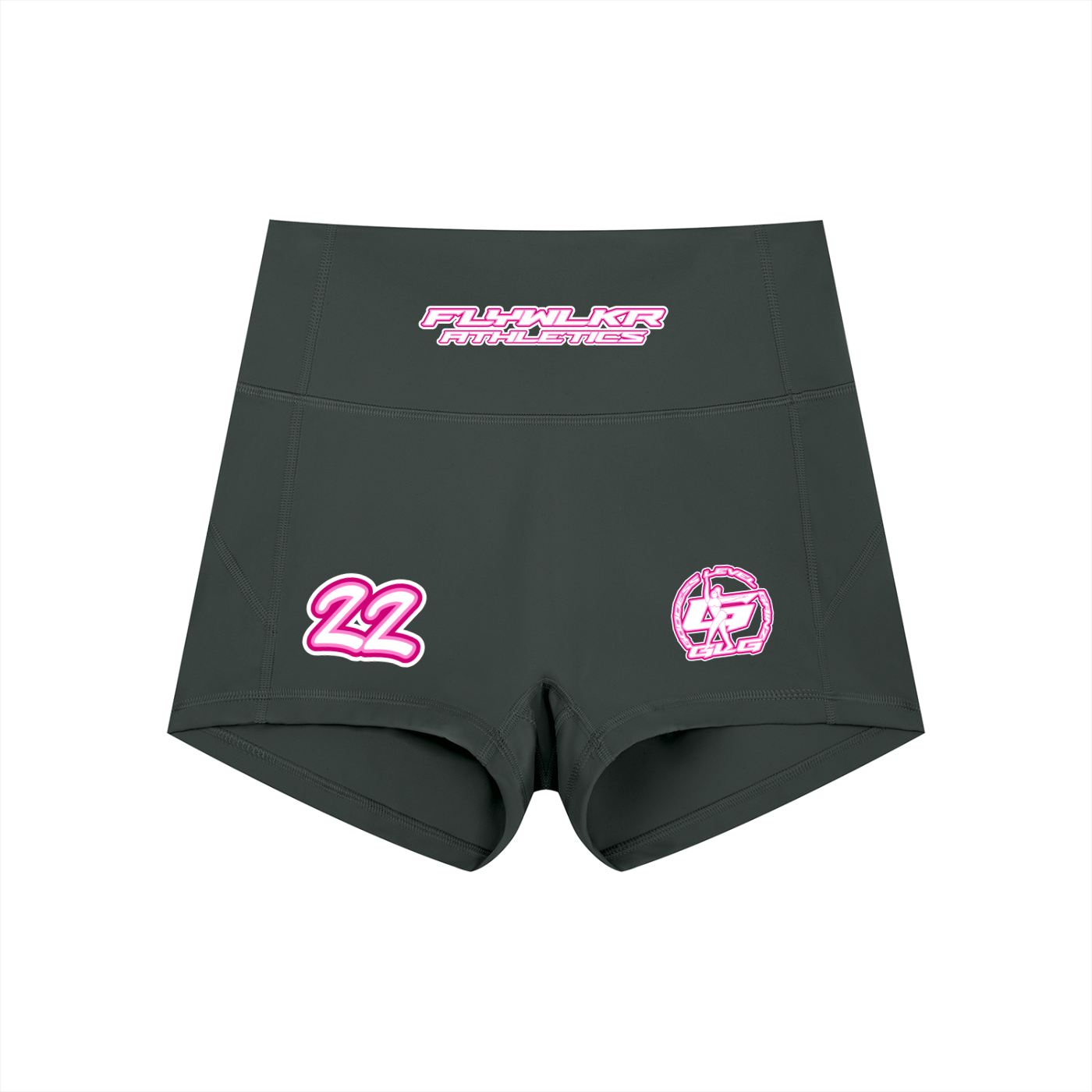 FLYWLKR "GLG" Women’s High-Waist Yoga Shorts