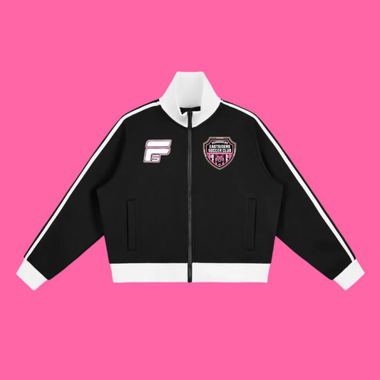 FLYWLKR X EASTSIDERS SC Contrast Side Stripe Fleece Cropped Track Jacket