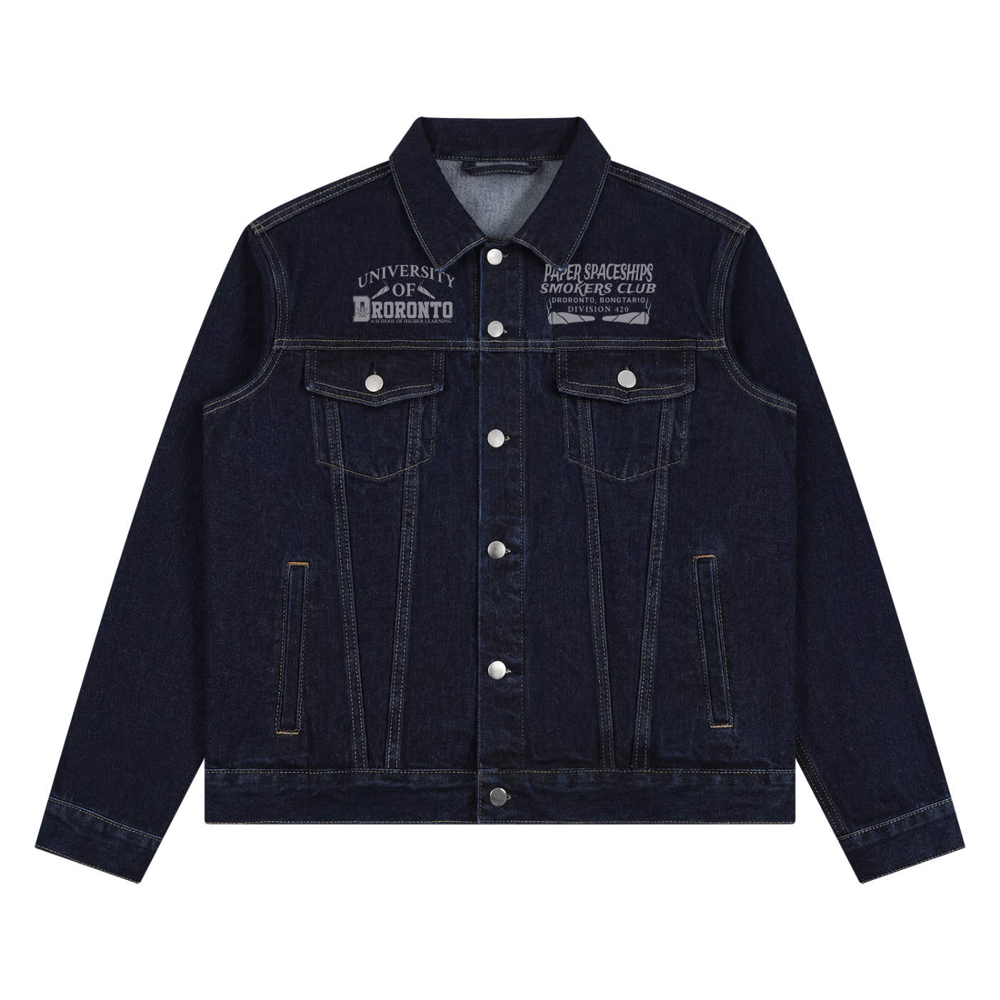 FLYWLKR "PAPER SPACESHIPS" Unisex Vintage Wash Denim Jacket