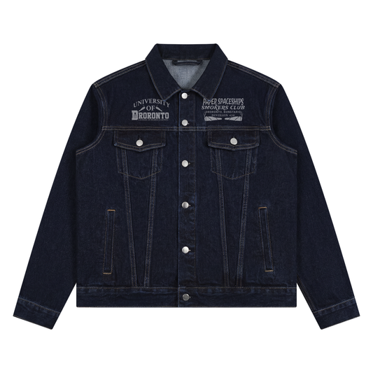 FLYWLKR "PAPER SPACESHIPS" Unisex Vintage Wash Denim Jacket