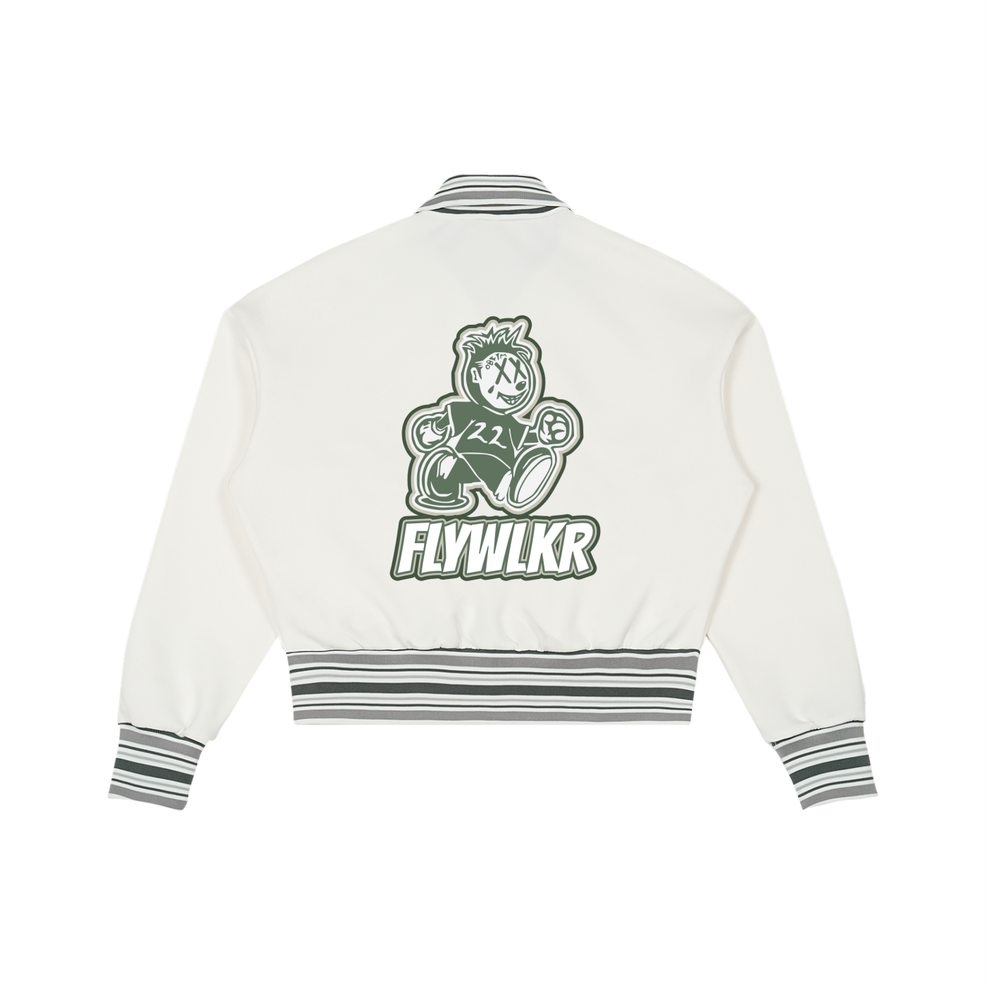 FLYWLKR ORIGINALS "OLIMOSSCREM" Striped Rib Collar Zip Jacket
