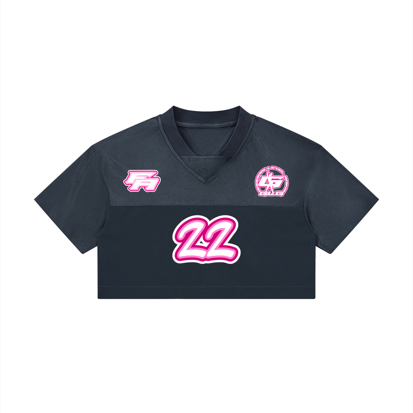 FLYWLKR "ATHLETICS" Women’s Cropped Paneled V-Neck Jersey