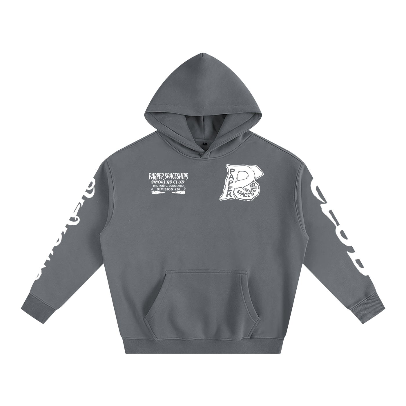 FLYWLKR "PAPER SPACESHIPS SMOKERS CLUB " Oversize Fleeced Hoodie