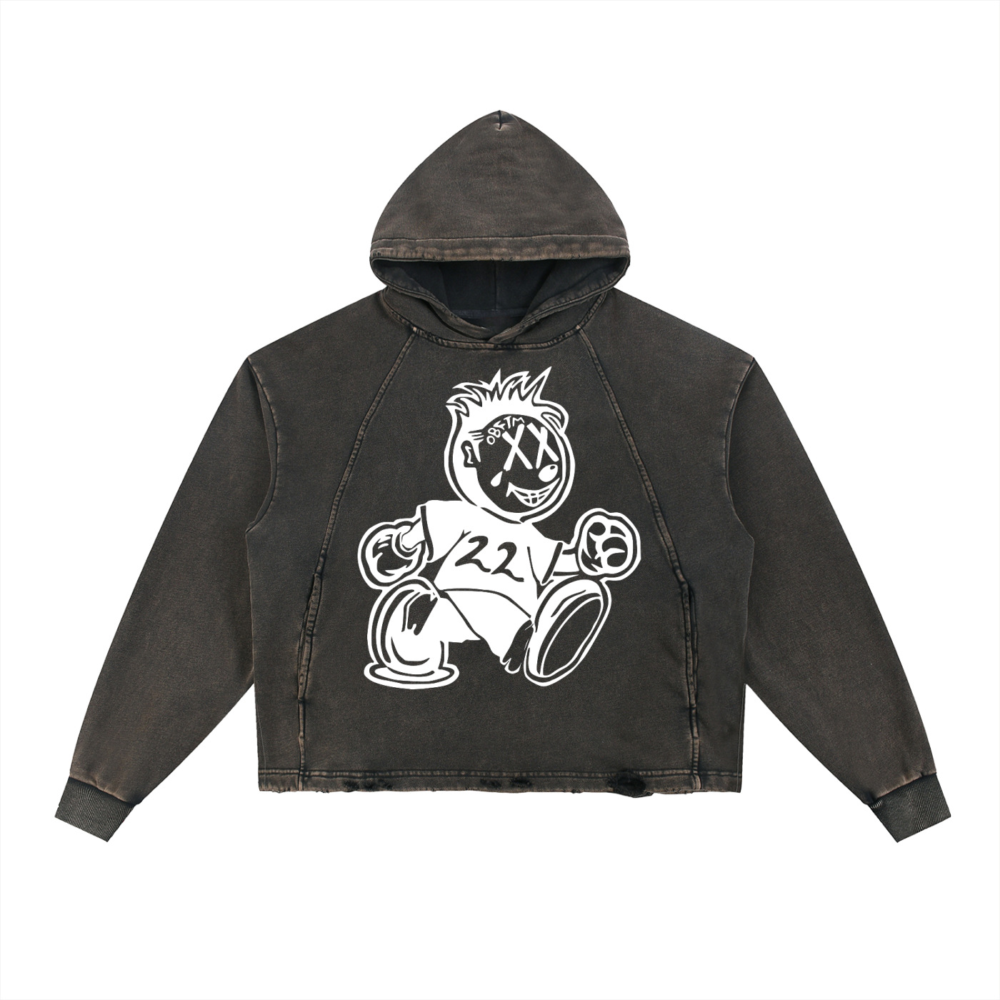 FLYWLKR "ORIGINALS" Vintage Washed Frayed-Hem Hoodie