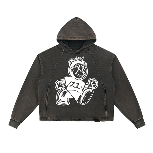 FLYWLKR "ORIGINALS" Vintage Washed Frayed-Hem Hoodie