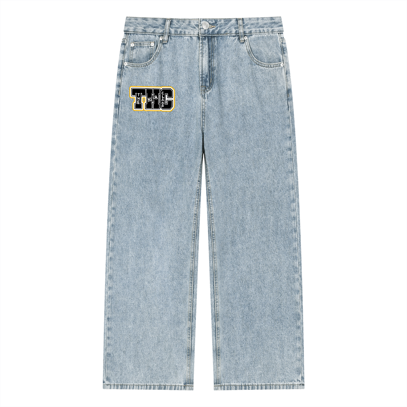 FLYWLKR "PAPER SPACESHIPS" Unisex Vintage Wash Straight Leg Jeans