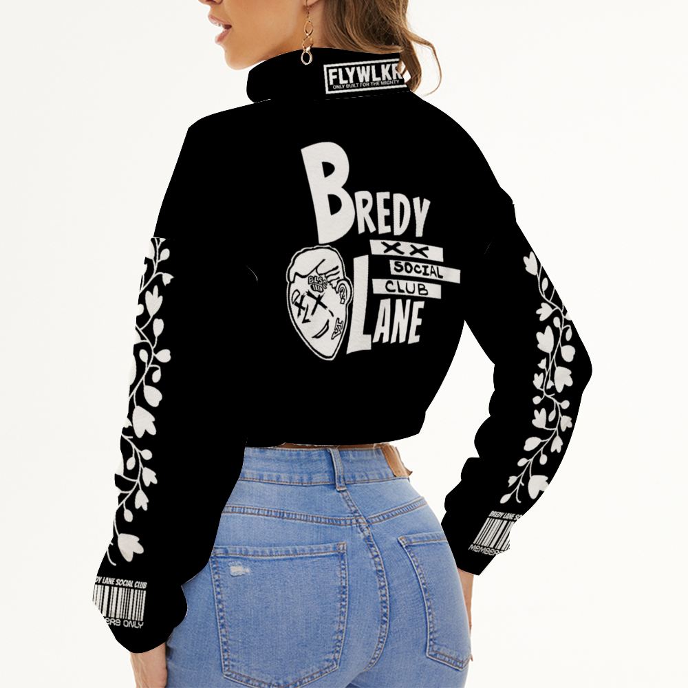 FLYWLKR "BREDY LANE SOCIAL CLUB" Women's Crop Half Zip Jacket