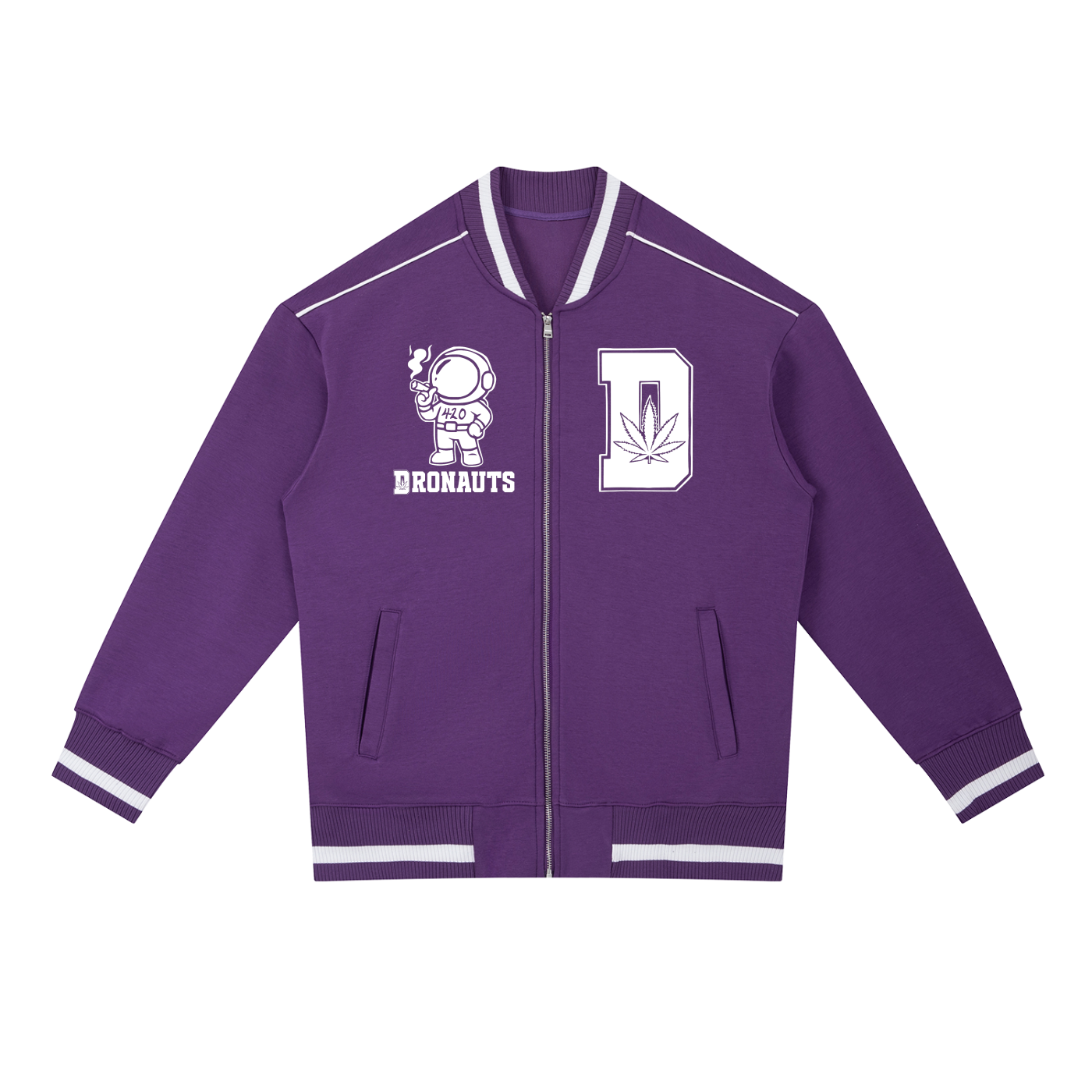 FLYWLKR "THE HIGH CLASS" Contrast Piping Zip Bomber Jacket