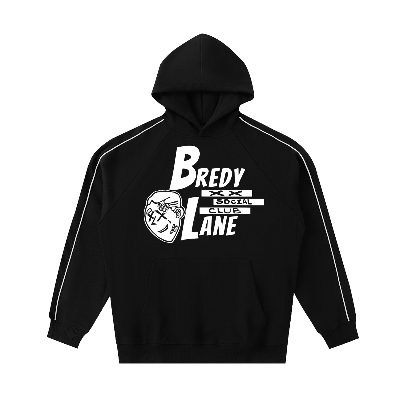 BREDY LANE SOCIAL CLUB Contrast Piping Raglan Hoodie