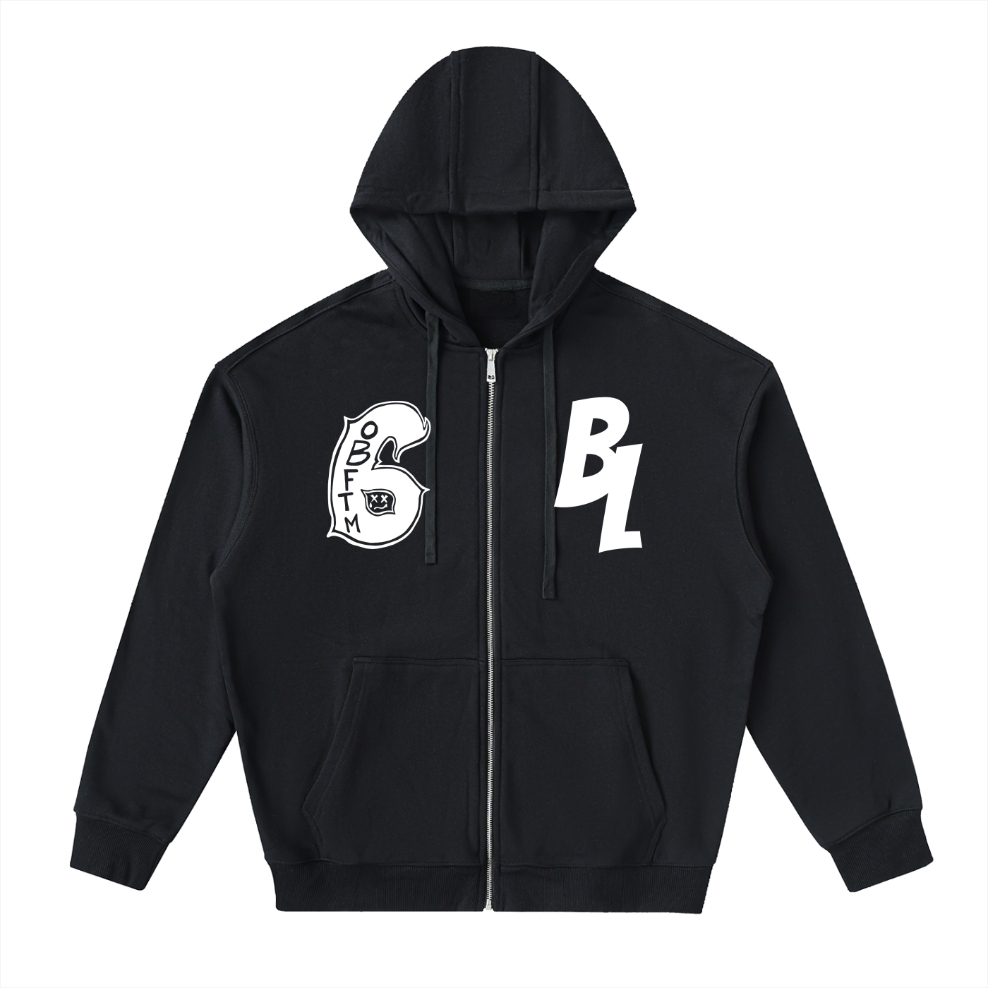 FLYWLKR "BREDY LANE SOCIAL CLUB" Drop-Shoulder Zip Up Hoodie