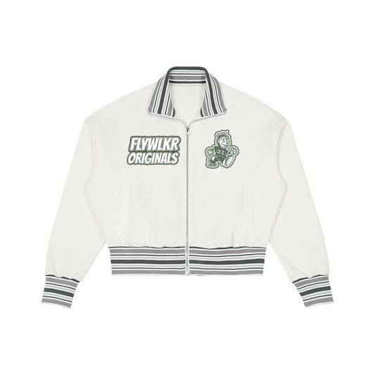 FLYWLKR ORIGINALS "OLIMOSSCREM" Striped Rib Collar Zip Jacket