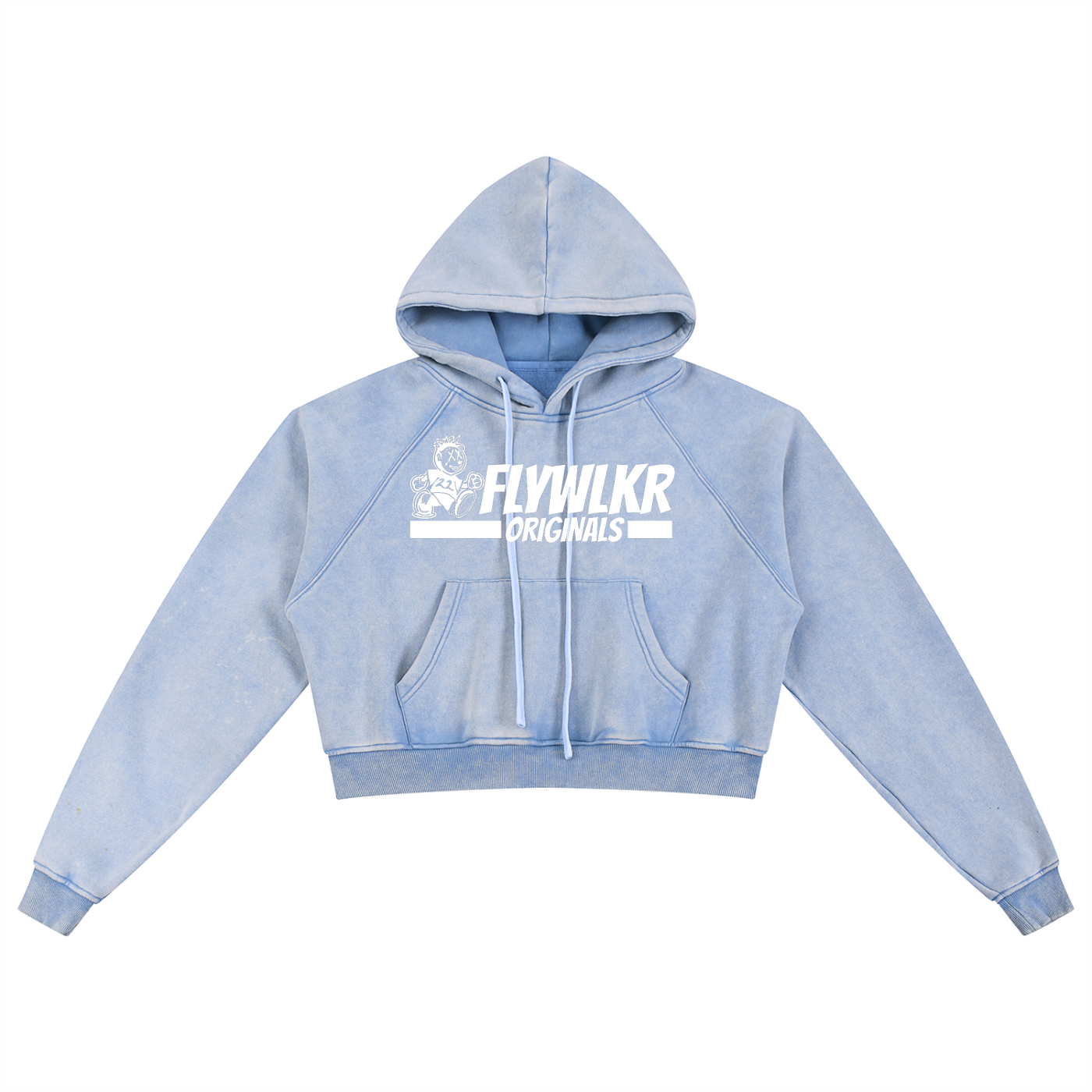 FLYWLKR "ORIGINALS" Snow Washed Cropped Hoodie
