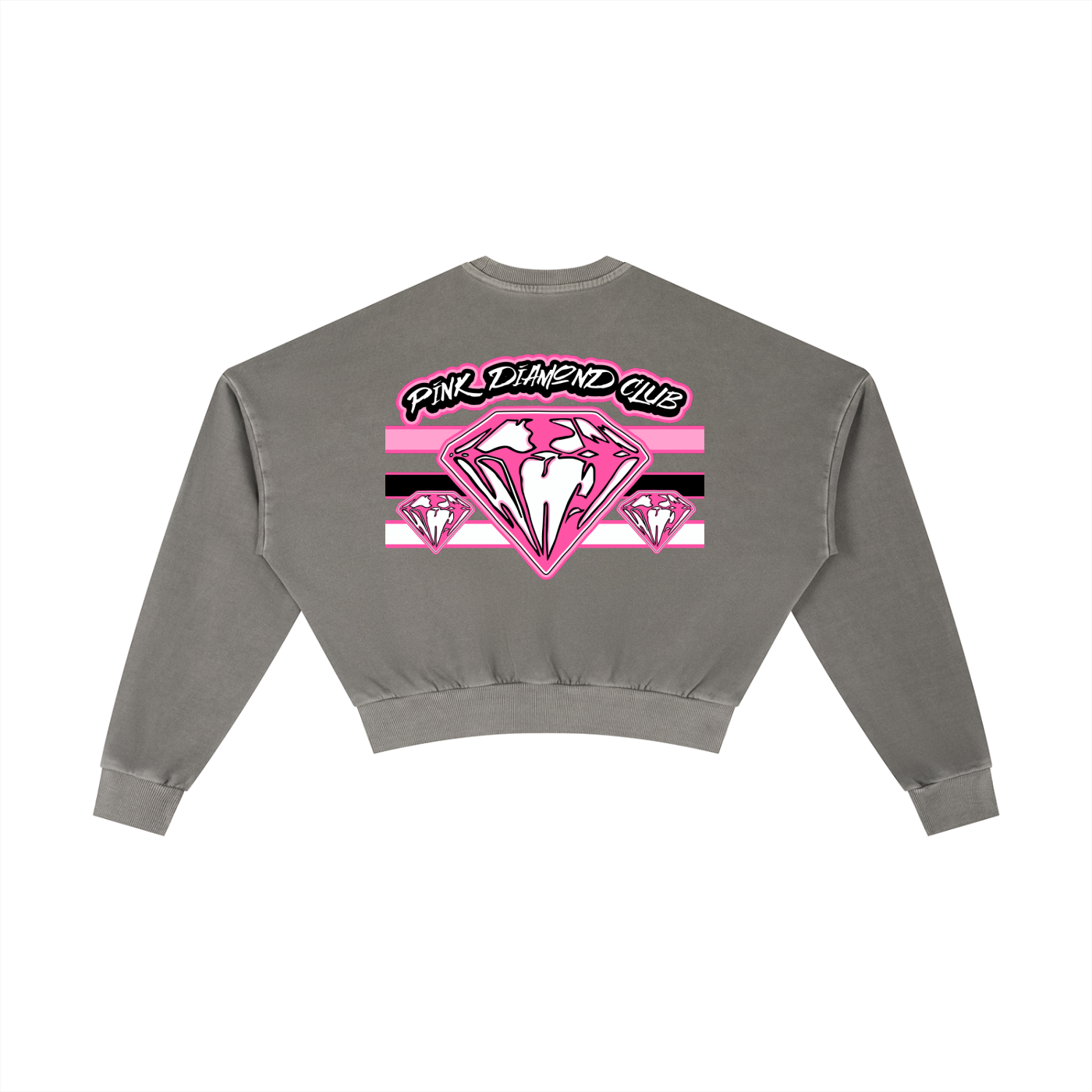 FLYWLKR ORIGINALS "PINK DIAMOND CLUB" Vintage Washed Cropped Sweatshirt