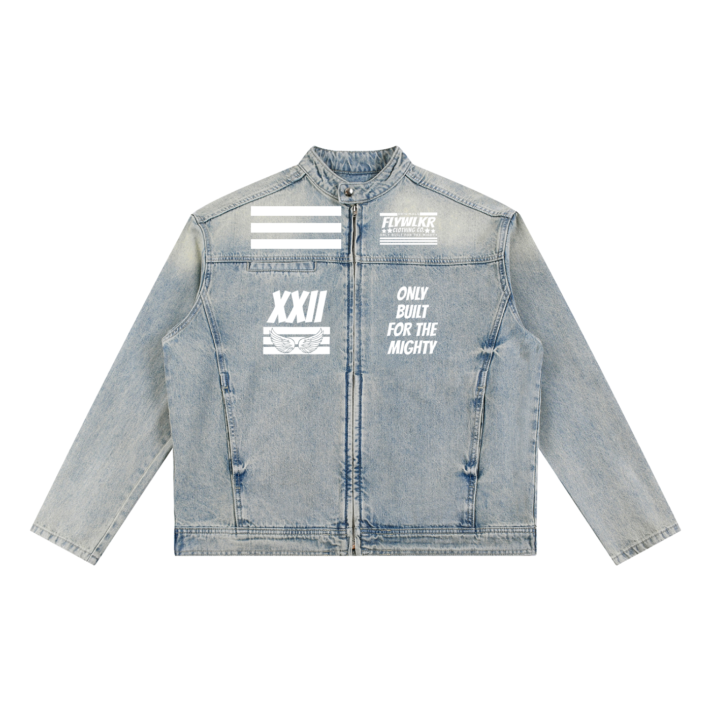 FLYWLKR "ORIGINALS" Vintage Wash Zip Denim Jacket