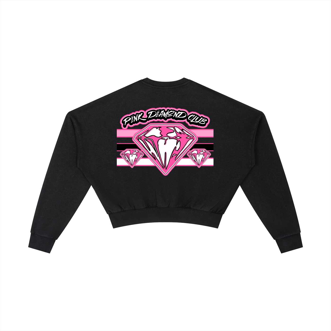 FLYWLKR ORIGINALS "PINK DIAMOND CLUB" Vintage Washed Cropped Sweatshirt
