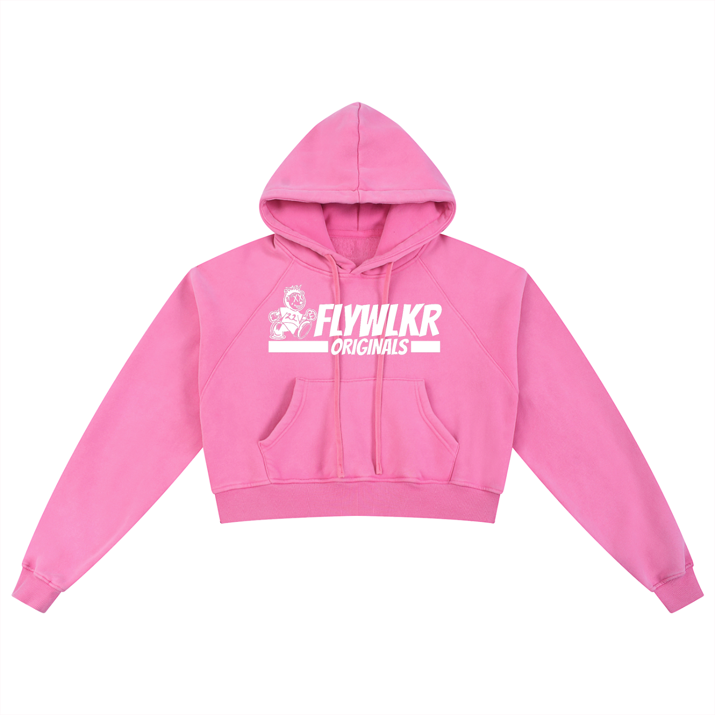 FLYWLKR "ORIGINALS" Snow Washed Cropped Hoodie