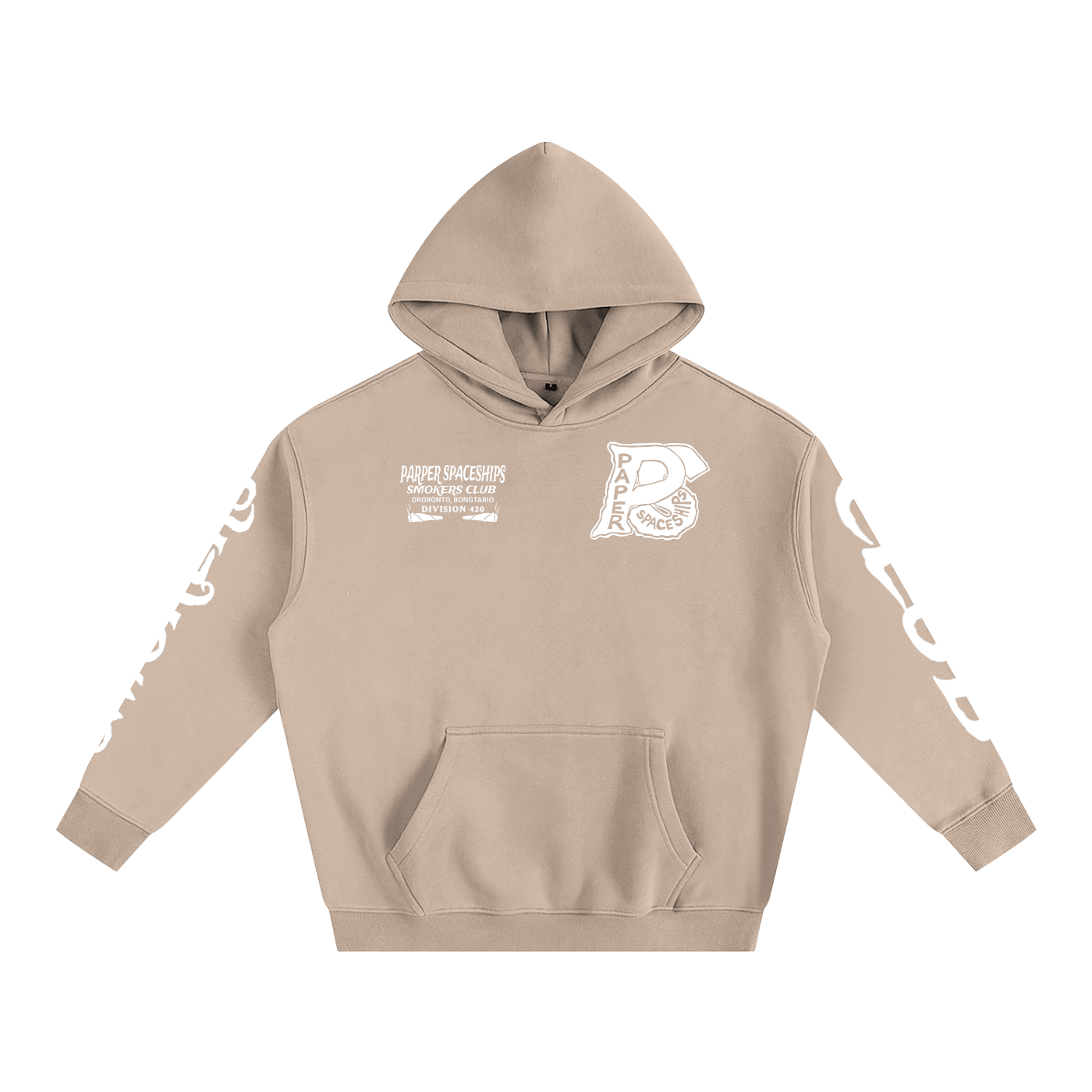 FLYWLKR "PAPER SPACESHIPS SMOKERS CLUB " Oversize Fleeced Hoodie