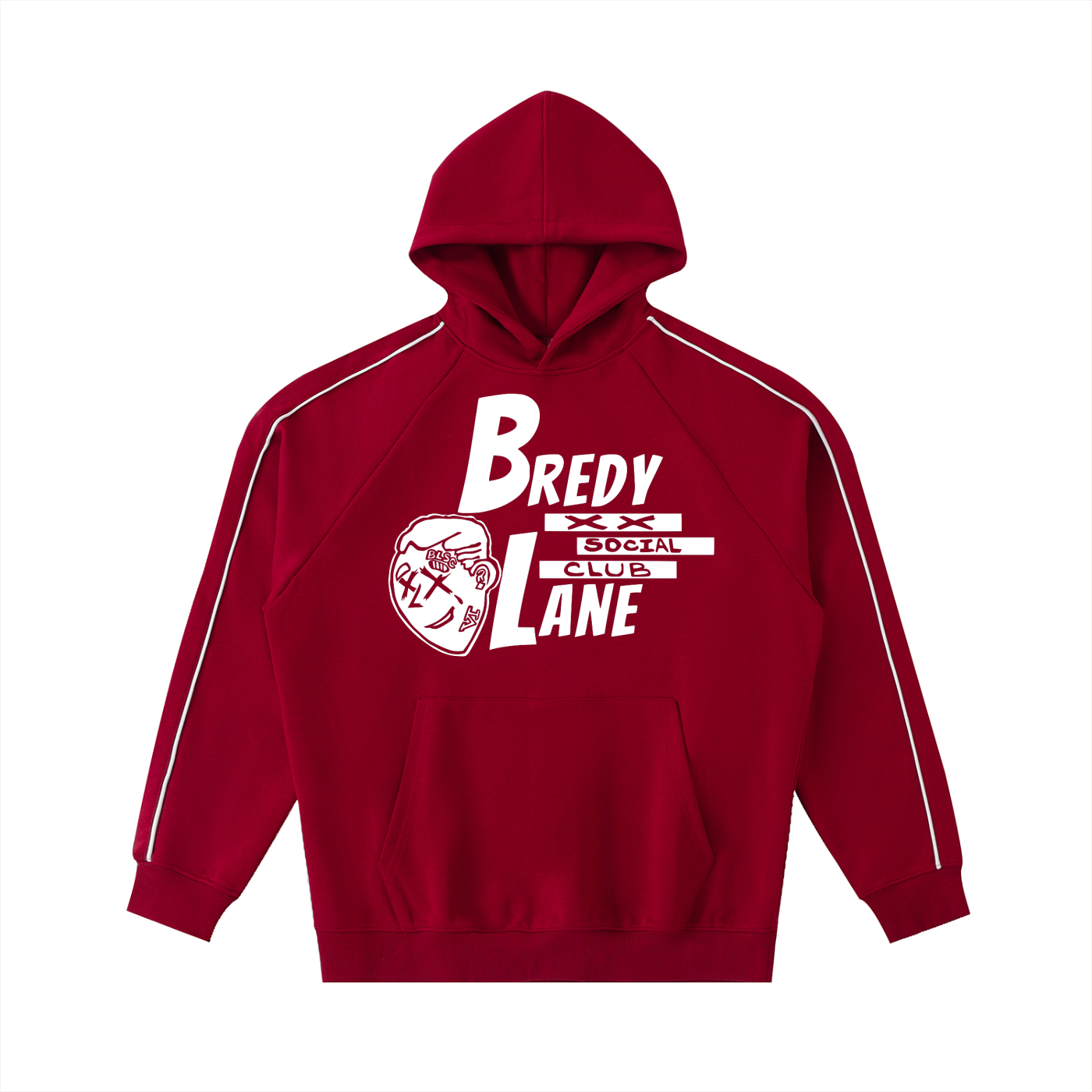 BREDY LANE SOCIAL CLUB Contrast Piping Raglan Hoodie