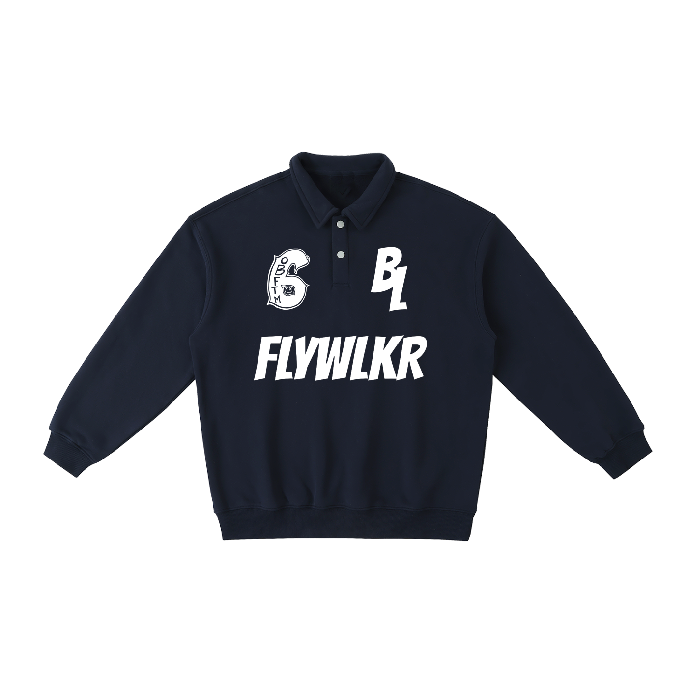 FLYWLKR "BREDY LANE SOCIAL CLUB" Heavyweight Polo-Collar Sweatshirt