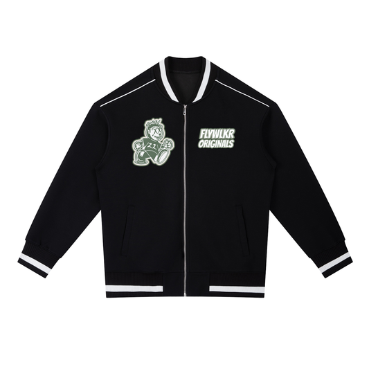 FLYWLKR ORIGINALS "OLIMOSSCREM" Contrast Piping Zip Bomber Jacket