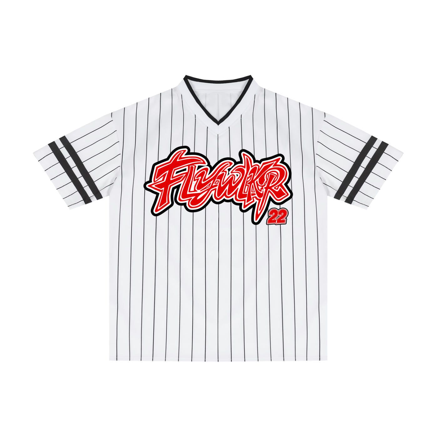 FLYWLKR "ORIGINALS" Unisex Striped Loose V-Neck T-Shirt