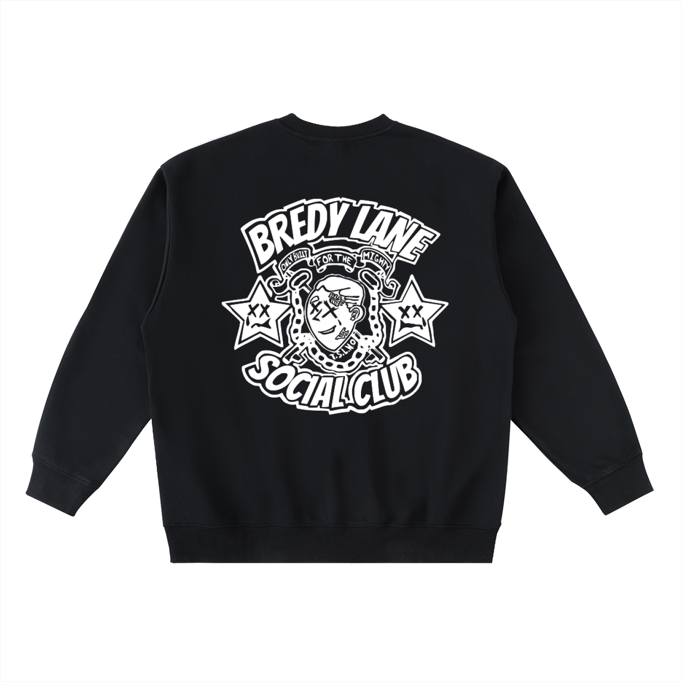 FLYWLKR "BREDY LANE SOCIAL CLUB" Oversized Crewneck Taped Sweatshirt