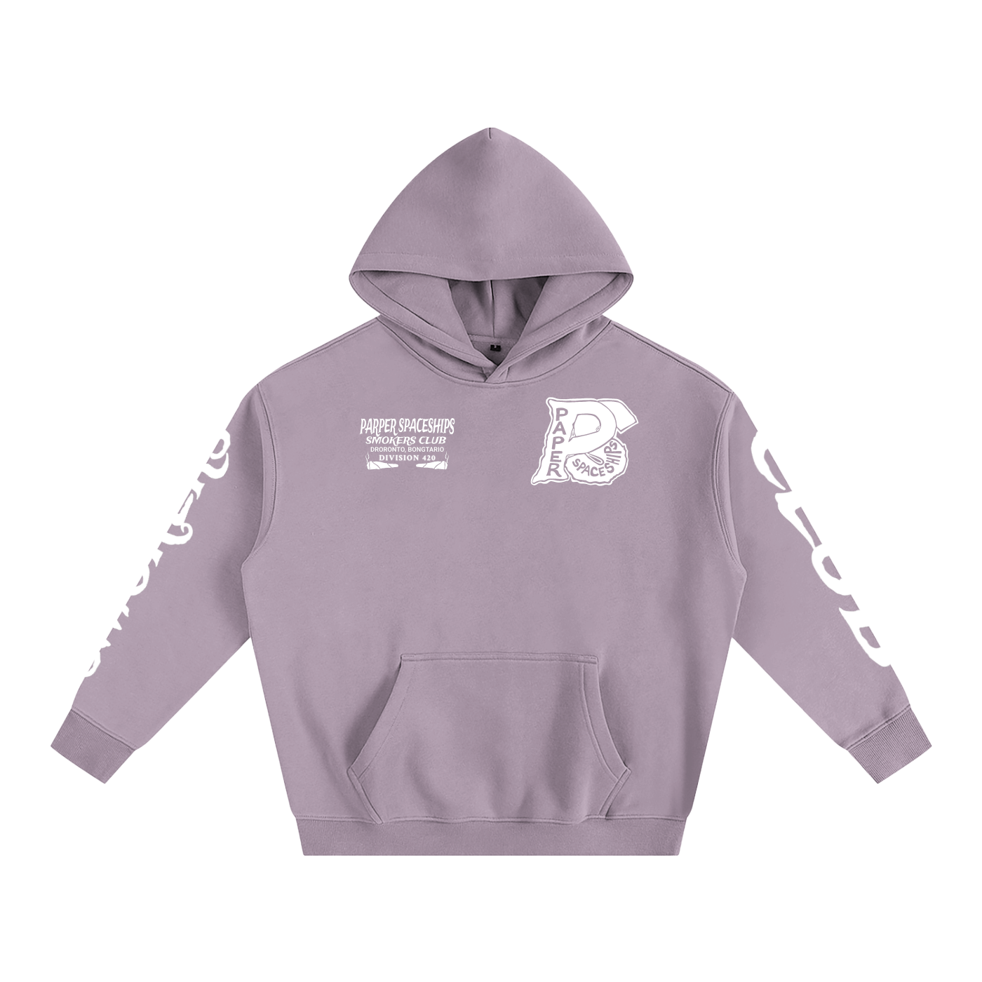 FLYWLKR "PAPER SPACESHIPS SMOKERS CLUB " Oversize Fleeced Hoodie