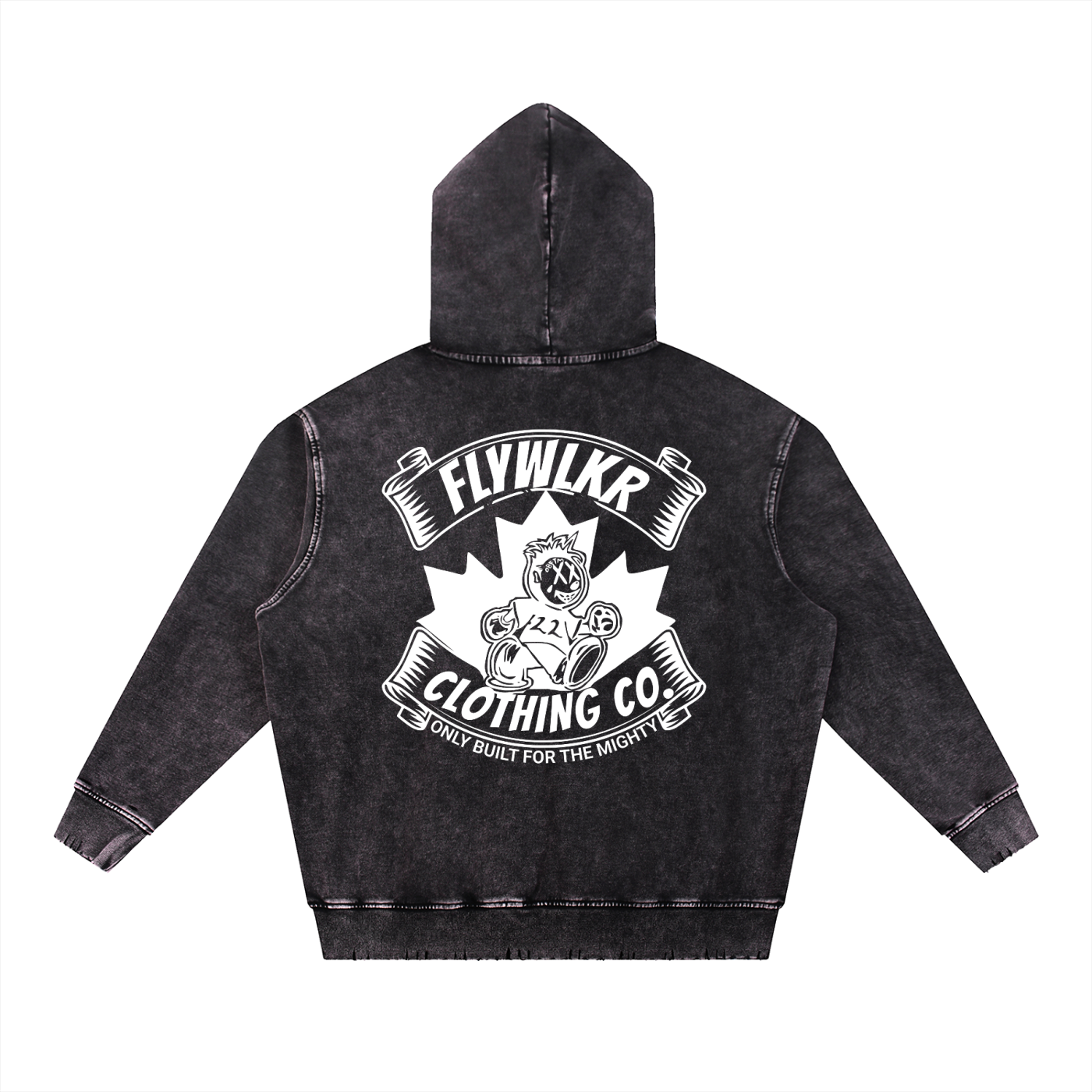 FLYWLKR "ORIGINALS" Snow Wash Hand-Frayed Heavyweight  Hoodie