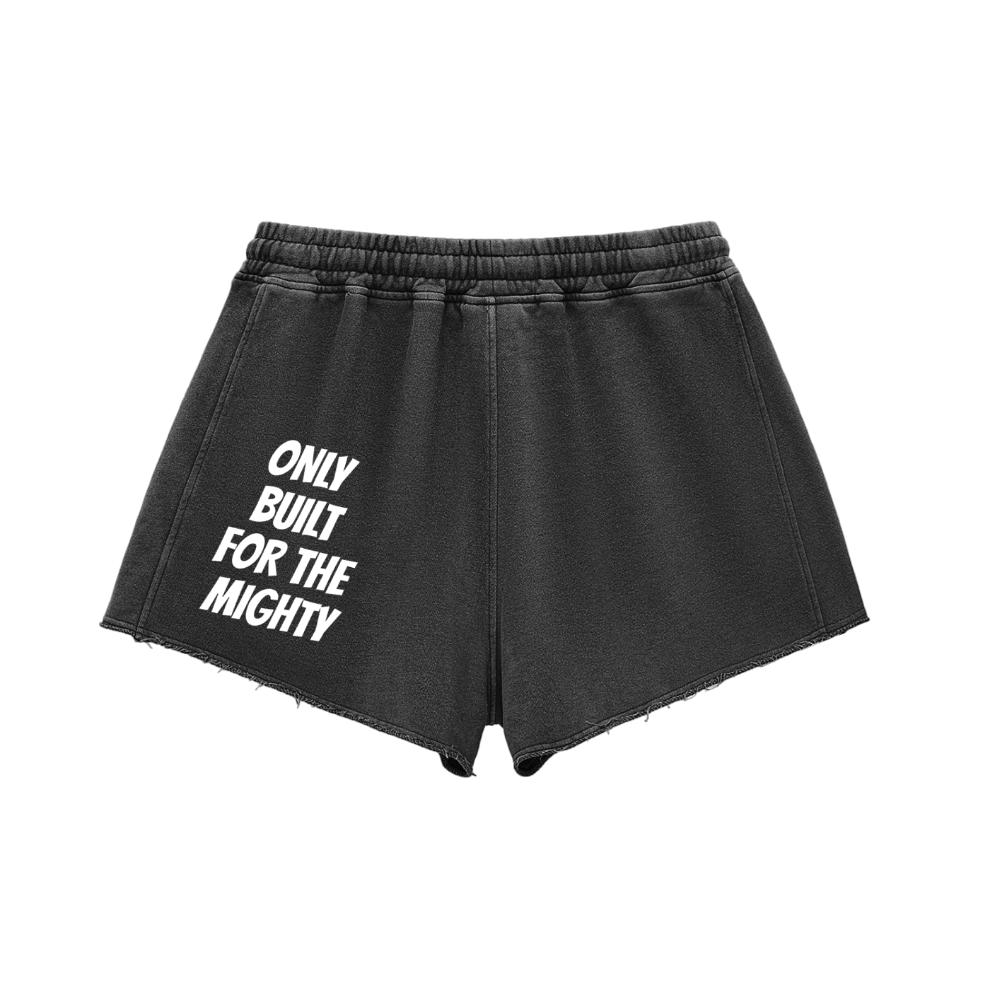 FLYWLKR "BREDY LANE SOCIAL CLUB" Snow Washed Raw Edge Drawstring Shorts