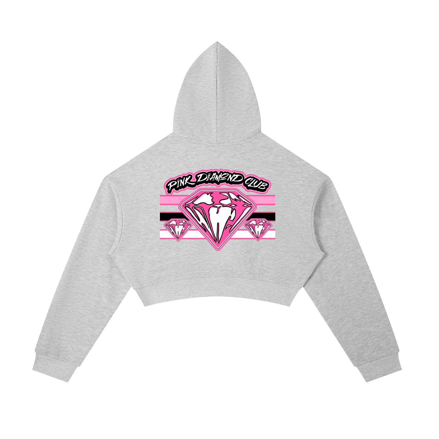 FLYWLKR ORIGINALS "PINK DIAMOND CLUB" Essential Cropped Zip-Up Hoodie