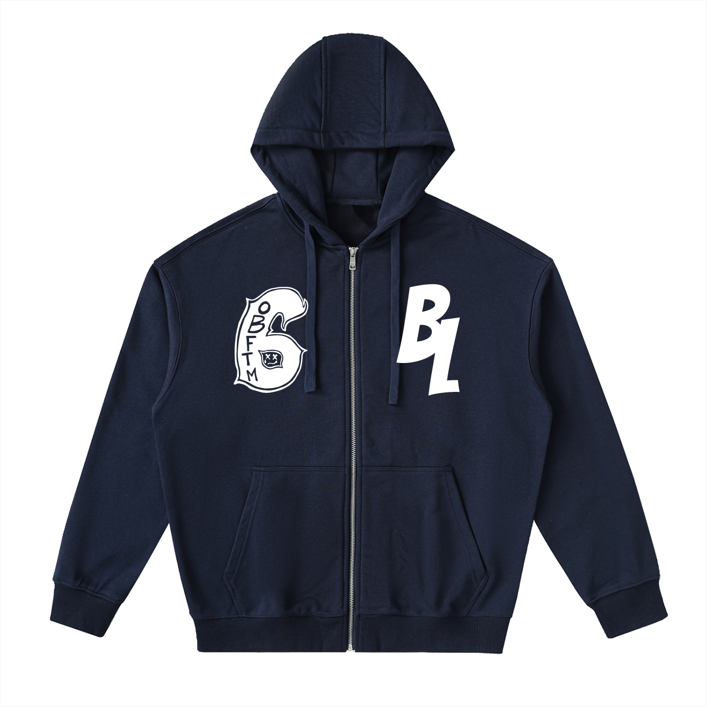 FLYWLKR "BREDY LANE SOCIAL CLUB" Drop-Shoulder Zip Up Hoodie