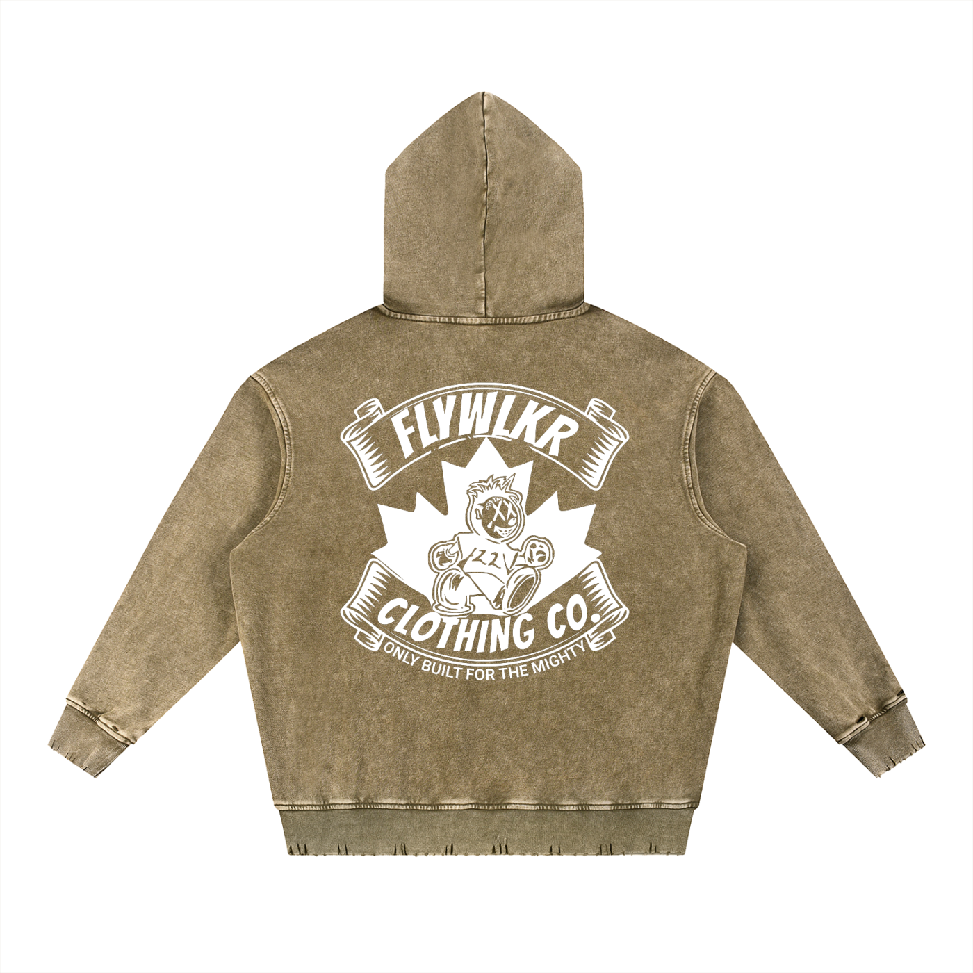 FLYWLKR "ORIGINALS" Snow Wash Hand-Frayed Heavyweight  Hoodie