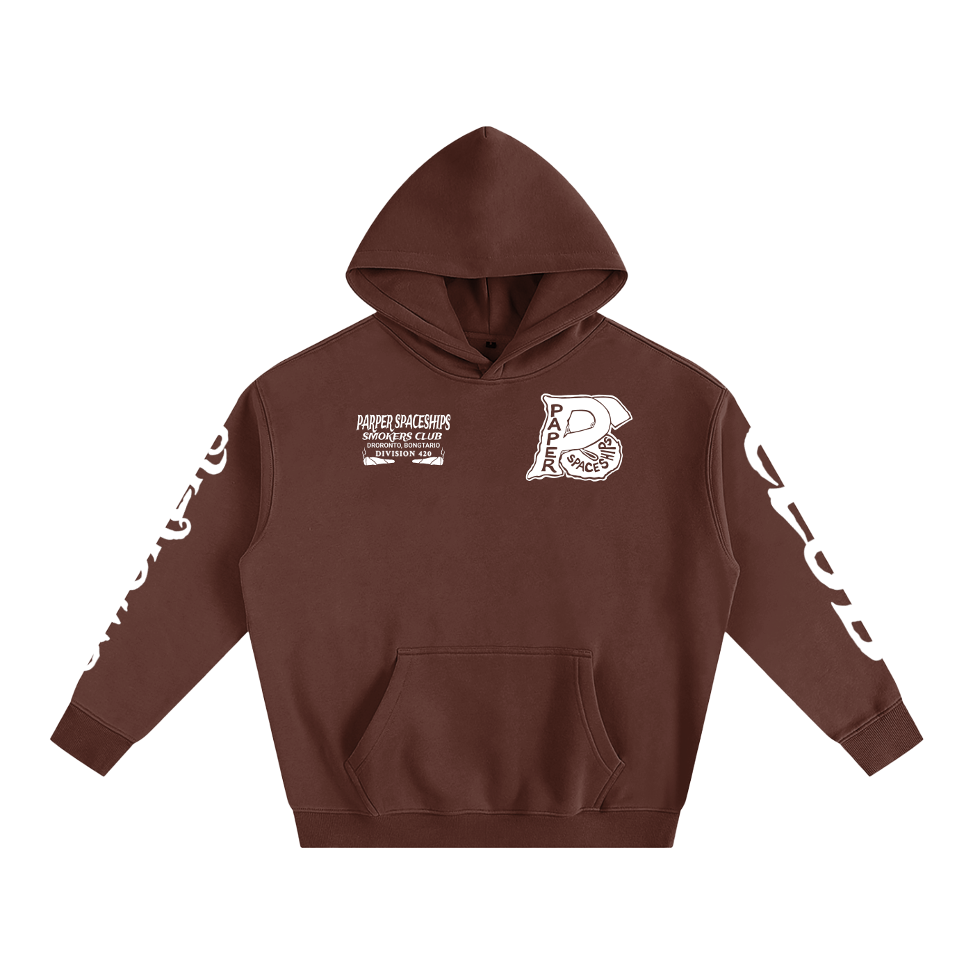 FLYWLKR "PAPER SPACESHIPS SMOKERS CLUB " Oversize Fleeced Hoodie