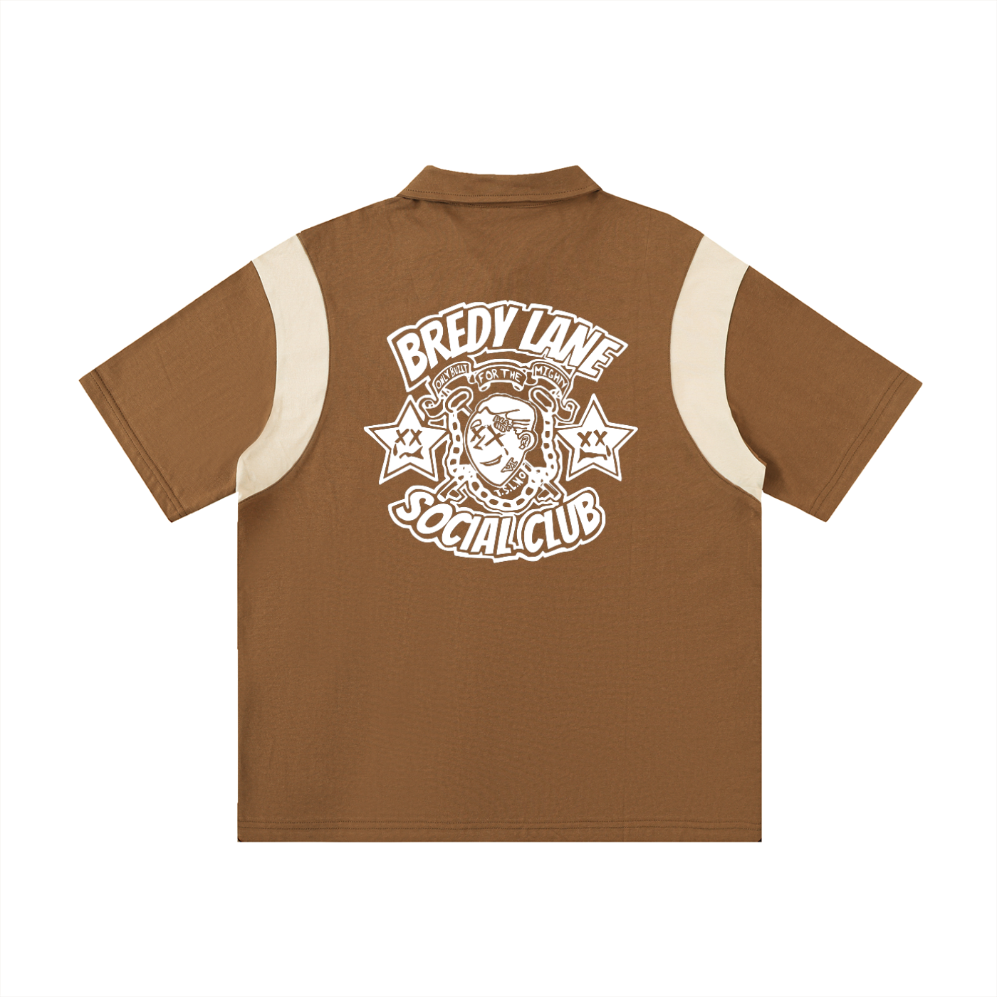 FLYWLKR "BREDY LANE SOCIAL CLUB" Contrast Panel Cotton Polo Shirt